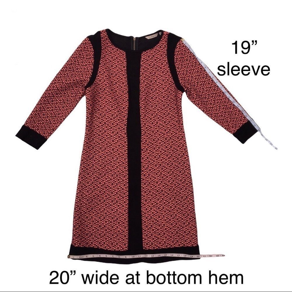 Vintage M Darling pink black knit midi dress mini dress 80s knit long sleeve - Picture 4 of 9
